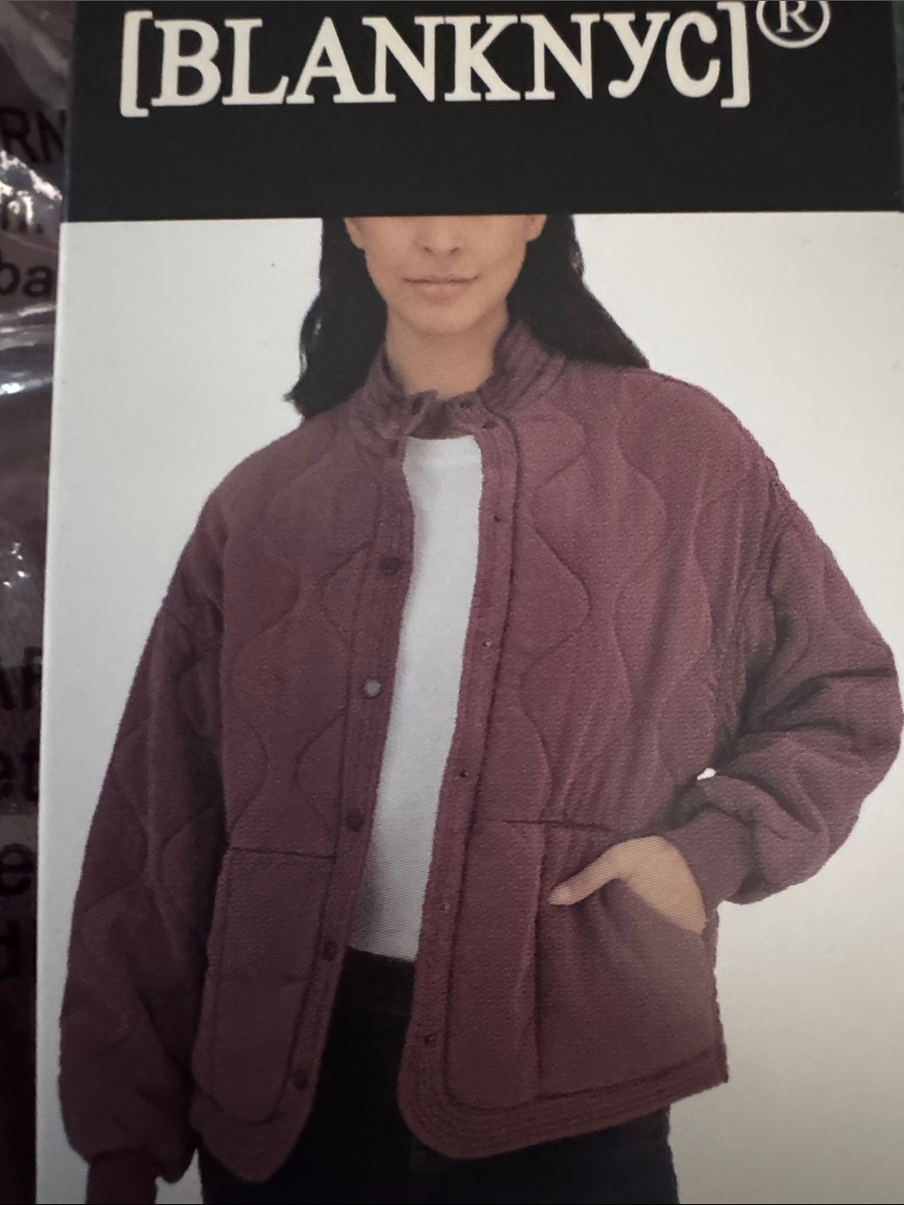 Blank NYC Quilted Mauve Puffer Jacket